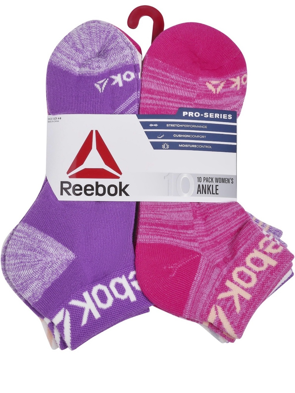 Reebok Women's Ankle Socks - Purple & Pink (2-Pack)